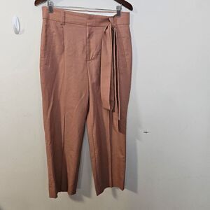 J. Crew Collection Wool Stretch Tie Waist Trouser Womens #J5493 Brown Size 10